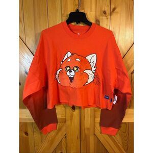 Disney Spirit Jersey Cropped Red Panda Long Sleeve T-Shirt NWT Size Medium (6258